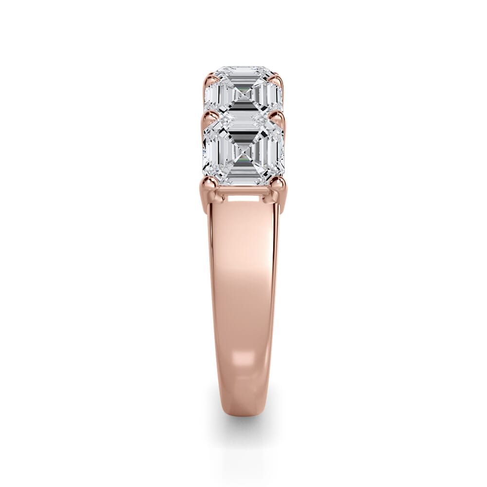 18K Rose Gold Asscher Cut Lab Diamond 5 Stone Ring (3.00 ct. tw.)