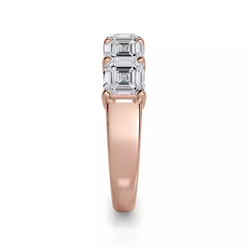 18K Rose Gold Asscher Cut Diamond 5 Stone Ring (3.00 ct. tw.)