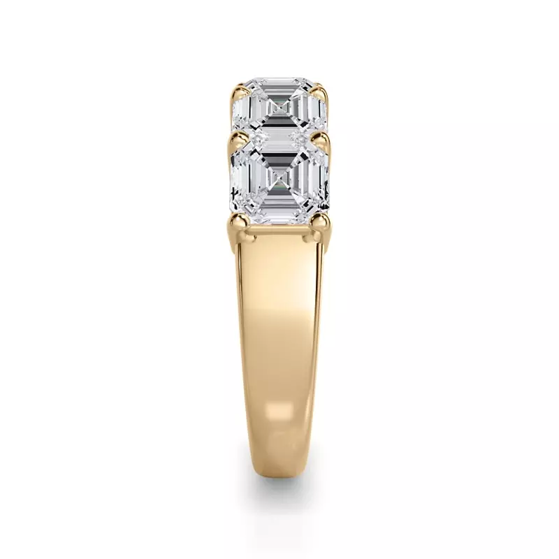 14K Yellow Gold Asscher Cut Lab Diamond 5 Stone Ring (3.50 ct. tw.)