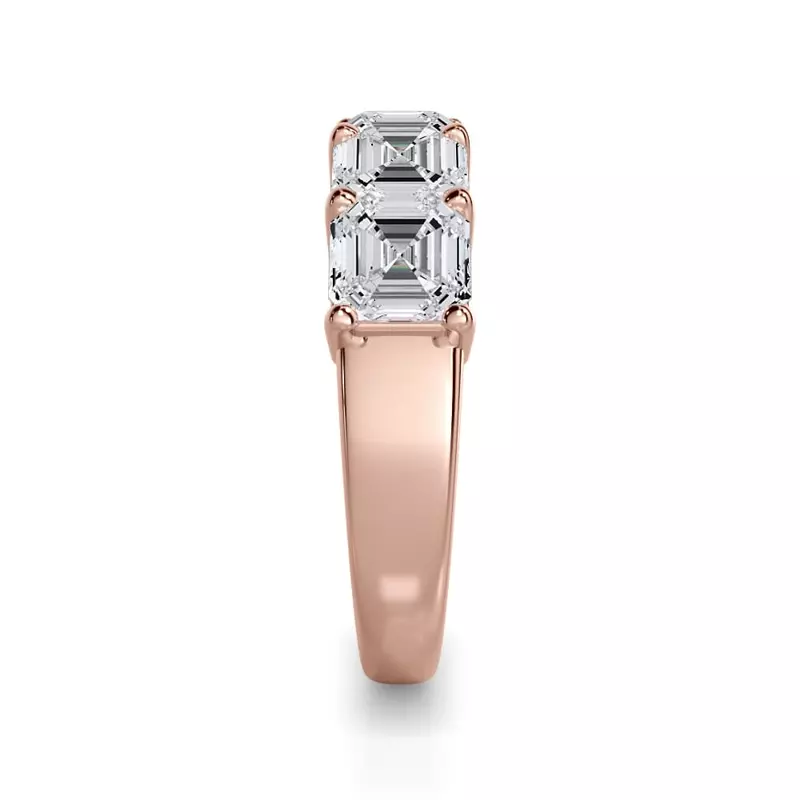 18K Rose Gold Asscher Cut Lab Diamond 5 Stone Ring (3.50 ct. tw.)