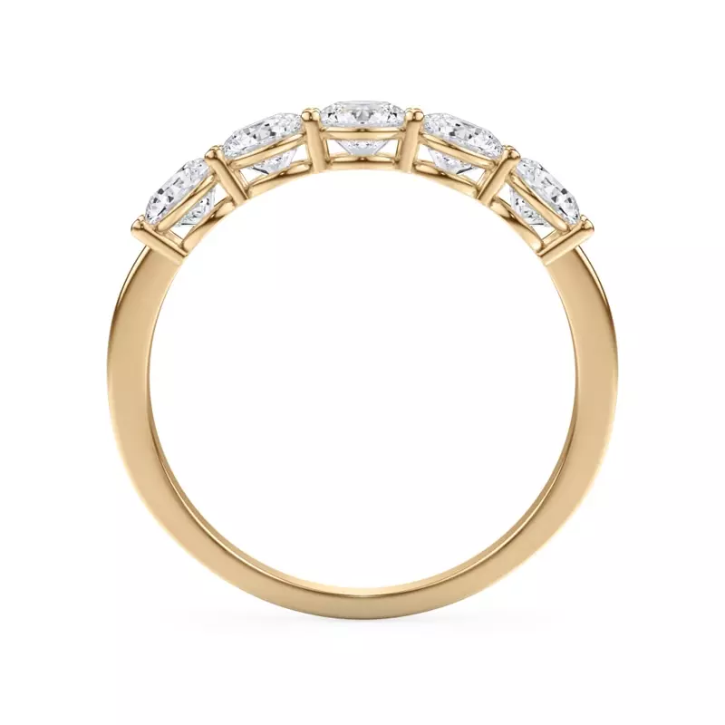 14K Yellow Gold Classic Five-Stone Round Lab Diamond Band (1.00ct. tw.)