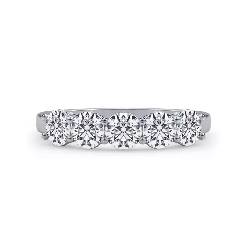 Platinum Classic Five-Stone Round Lab Diamond Band (1.00ct. tw.)