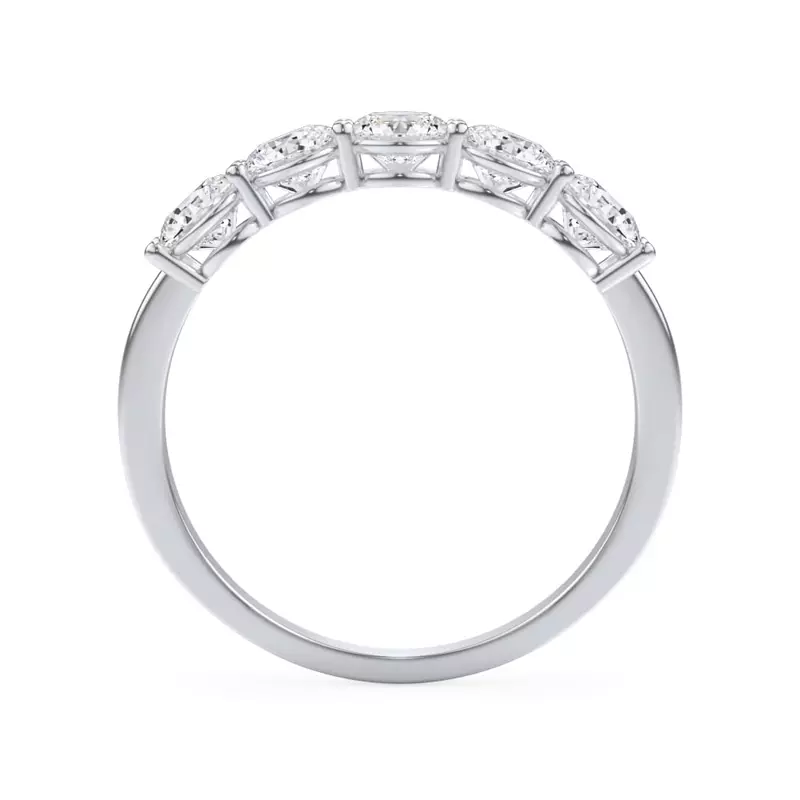 Platinum Classic Five-Stone Round Lab Diamond Band (1.00ct. tw.)