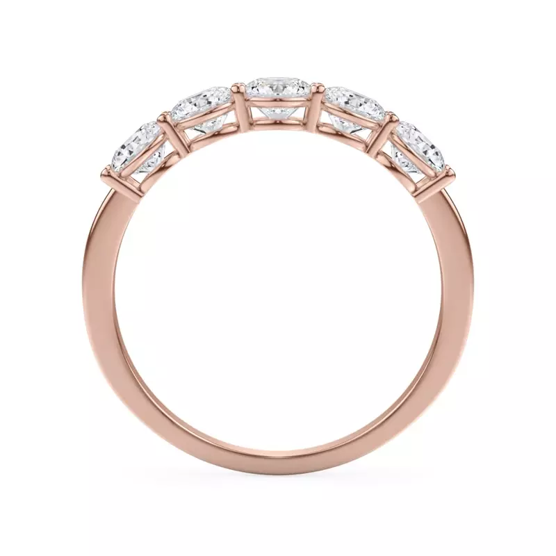 18K Rose Gold Classic Five-Stone Round Diamond Band (1.00ct. tw.)