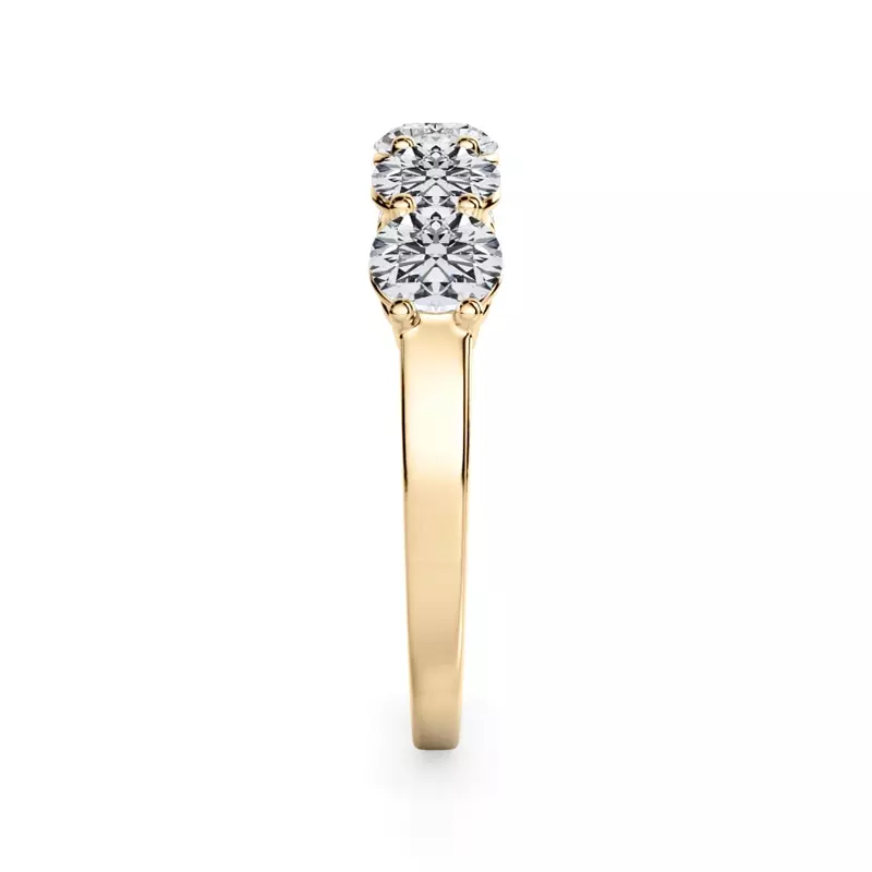 14K Yellow Gold Classic Five-Stone Round Lab Diamond Band (1.25ct. tw.)