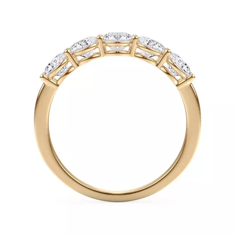 14K Yellow Gold Classic Five-Stone Round Lab Diamond Band (1.25ct. tw.)