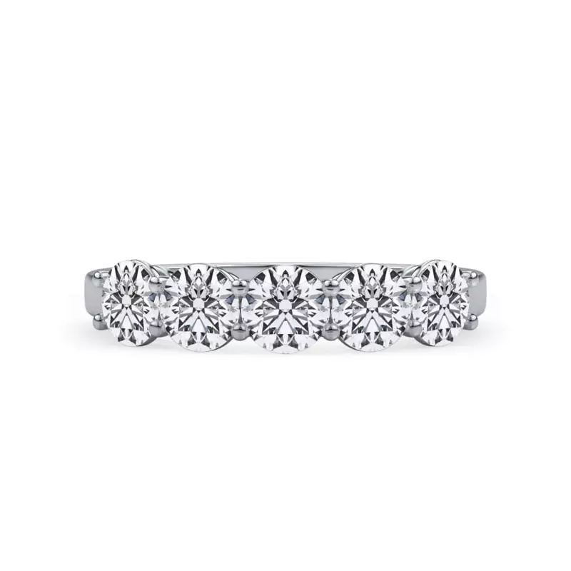 Platinum Classic Five-Stone Round Lab Diamond Band (1.25ct. tw.)