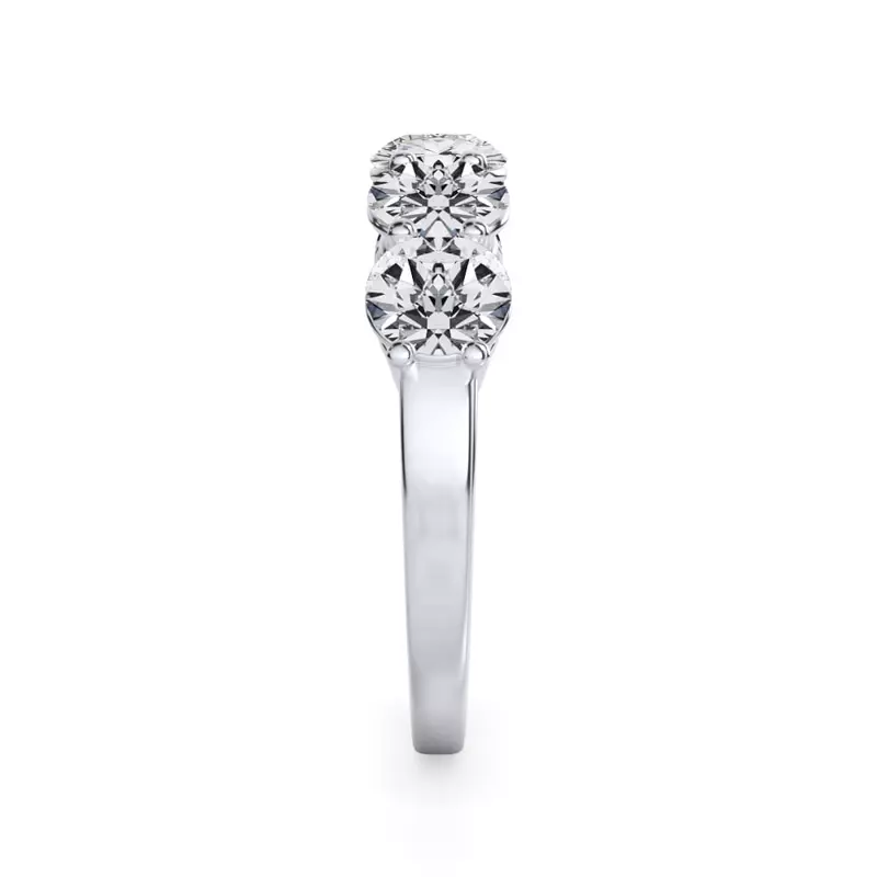 18K White Gold Classic Five-Stone Round Lab Diamond Band (1.50ct. tw.)
