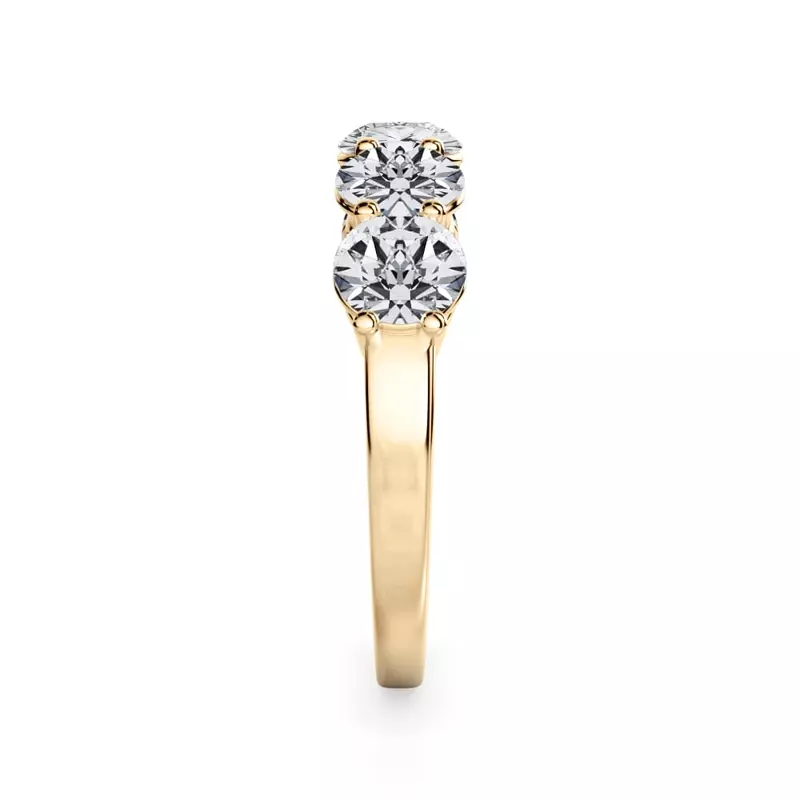18K Yellow Gold Classic Five-Stone Round Lab Diamond Band (1.50ct. tw.)
