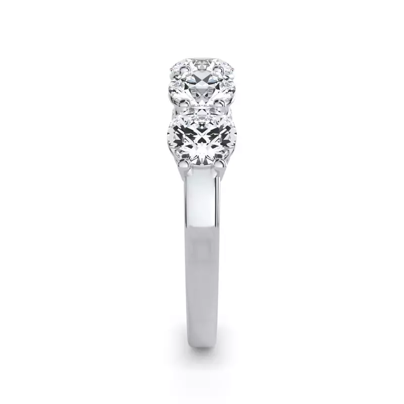 14K White Gold Classic Five-Stone Round Lab Diamond Band (2.00ct. tw.)