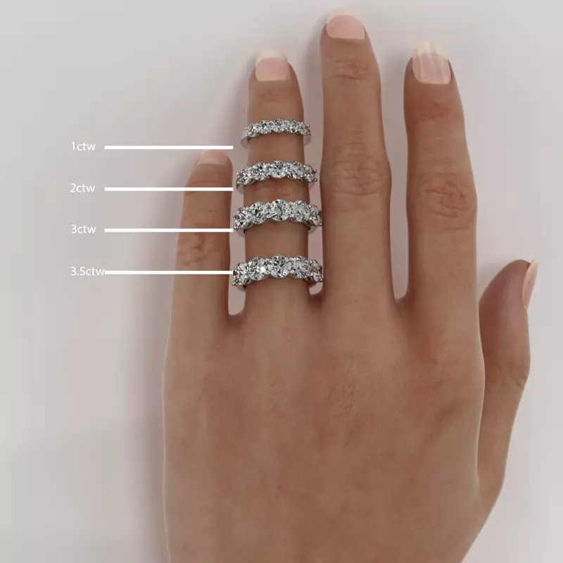 14K White Gold Classic Five-Stone Round Lab Diamond Band (2.00ct. tw.)