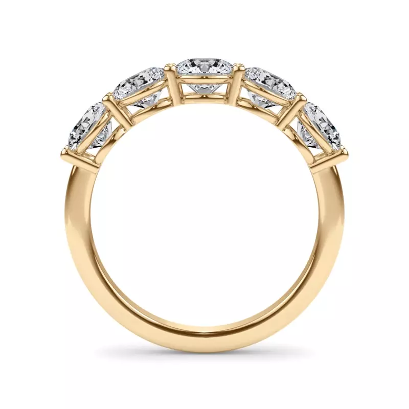 14K Yellow Gold Classic Five-Stone Round Lab Diamond Band (2.00ct. tw.)