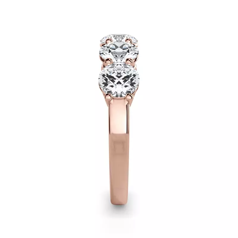 18K Rose Gold Classic Five-Stone Round Lab Diamond Band (2.00ct. tw.)