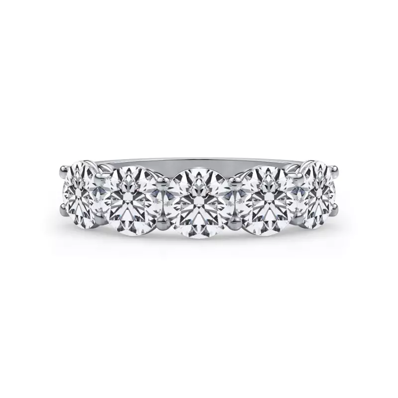 14K White Gold Classic Five-Stone Round Lab Diamond Band (2.50ct. tw.)