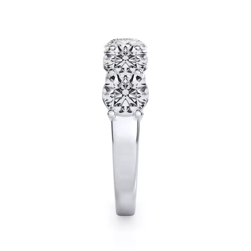 14K White Gold Classic Five-Stone Round Lab Diamond Band (2.50ct. tw.)