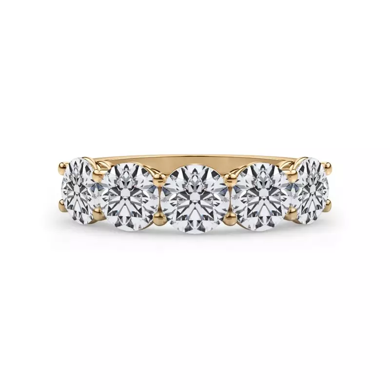 14K Yellow Gold Classic Five-Stone Round Lab Diamond Band (2.50ct. tw.)