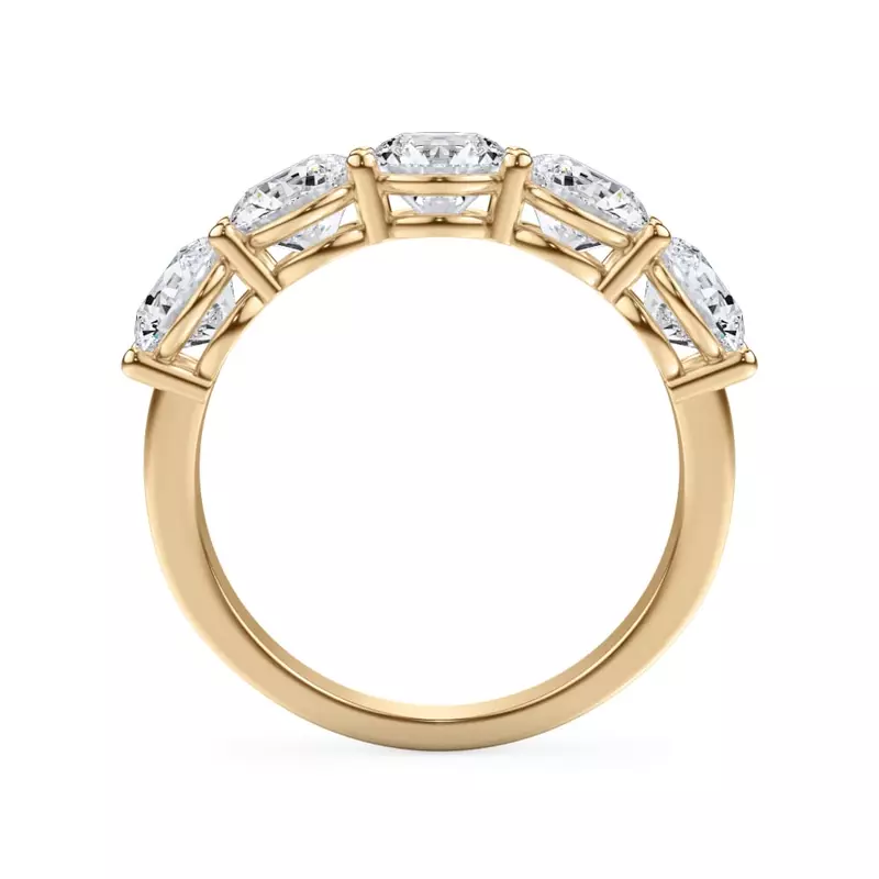 14K Yellow Gold Classic Five-Stone Round Lab Diamond Band (2.50ct. tw.)