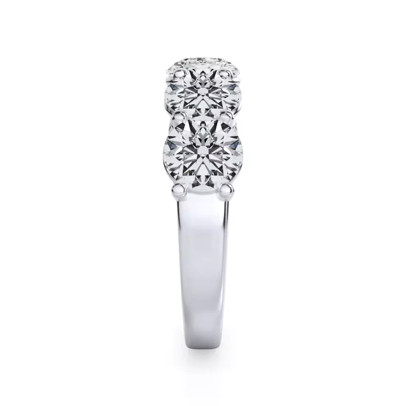 14K White Gold Classic Five-Stone Round Lab Diamond Band (3.00ct. tw.)