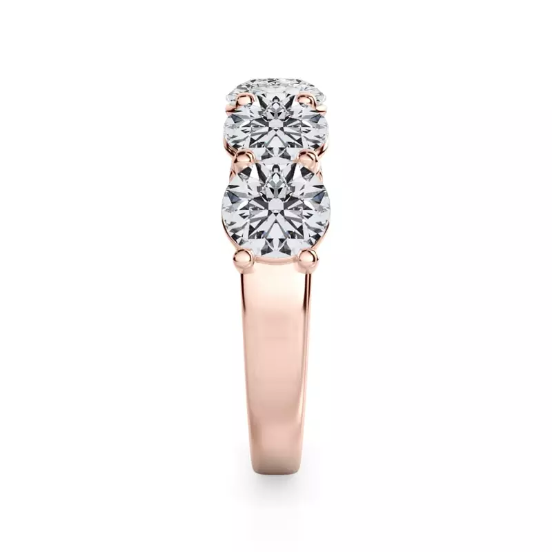 18K Rose Gold Classic Five-Stone Round Diamond Band (3.00ct. tw.)