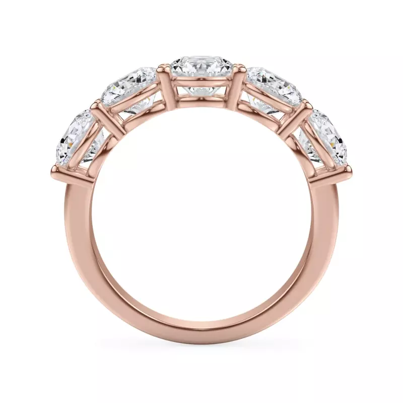 18K Rose Gold Classic Five-Stone Round Diamond Band (3.00ct. tw.)
