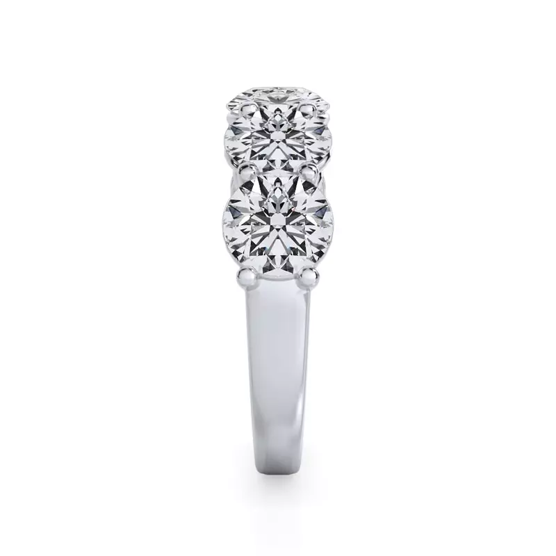 14K White Gold Classic Five-Stone Round Lab Diamond Band (3.50ct. tw.)