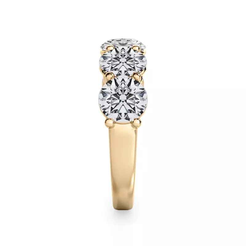 18K Yellow Gold Classic Five-Stone Round Lab Diamond Band (3.50ct. tw.)