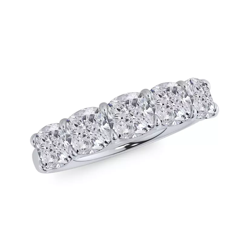 Platinum Cushion Cut Lab Diamond 5 Stone Ring (2.50 ct. tw.)
