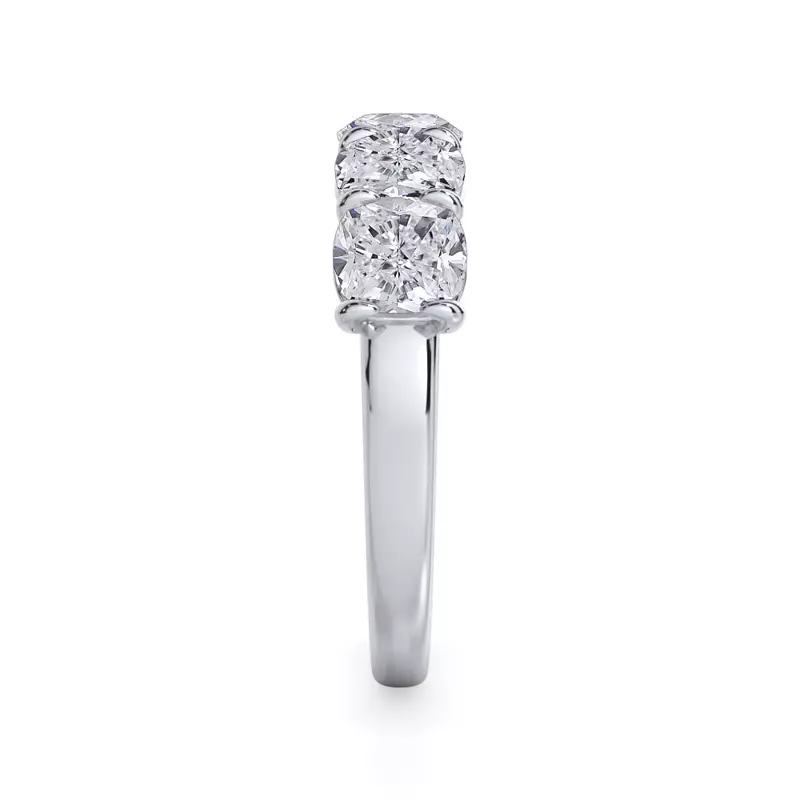 14K White Gold Cushion Cut Lab Diamond 5 Stone Ring (3.00 ct. tw.)