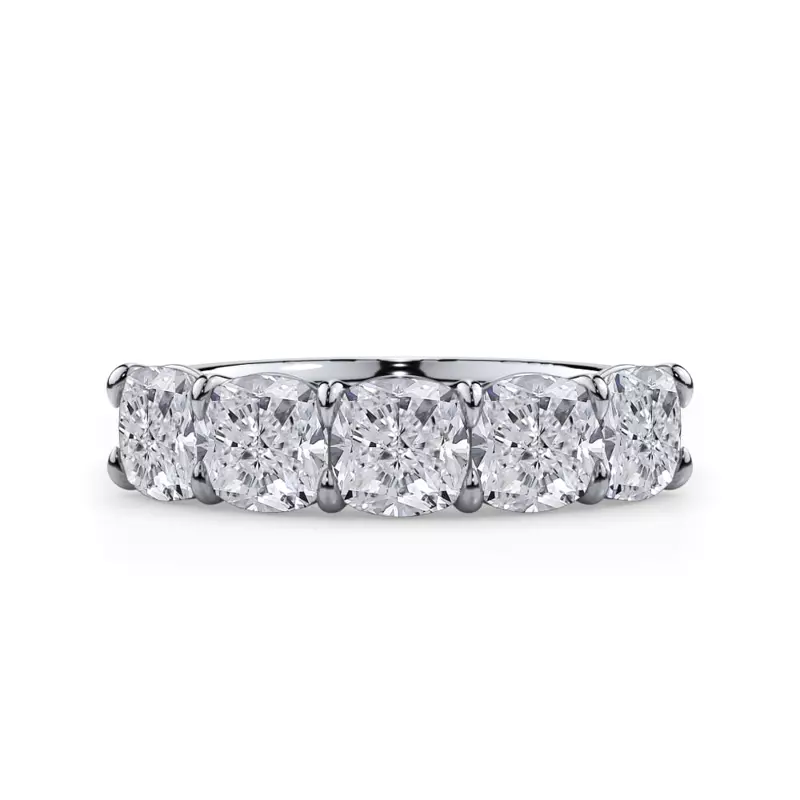 Platinum Cushion Cut Lab Diamond 5 Stone Ring (3.00 ct. tw.)