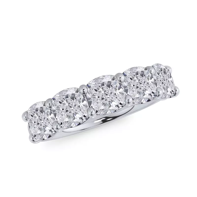 Platinum Cushion Cut Diamond 5 Stone Ring (3.50 ct. tw.)