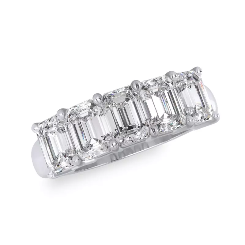 Platinum Emerald Cut Lab Diamond 5 Stone Ring (2.50 ct. tw.)