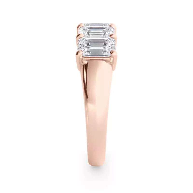 18K Rose Gold Emerald Cut Diamond 5 Stone Ring (2.50 ct. tw.)