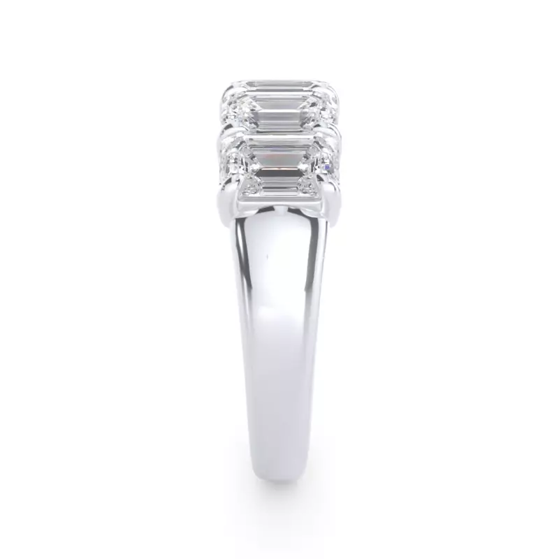 14K White Gold Emerald Cut Diamond 5 Stone Ring (3.00 ct. tw.)