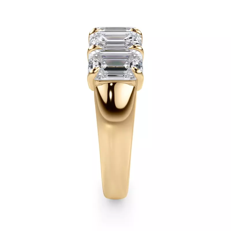 18K Yellow Gold Emerald Cut Diamond 5 Stone Ring (3.50 ct. tw.)
