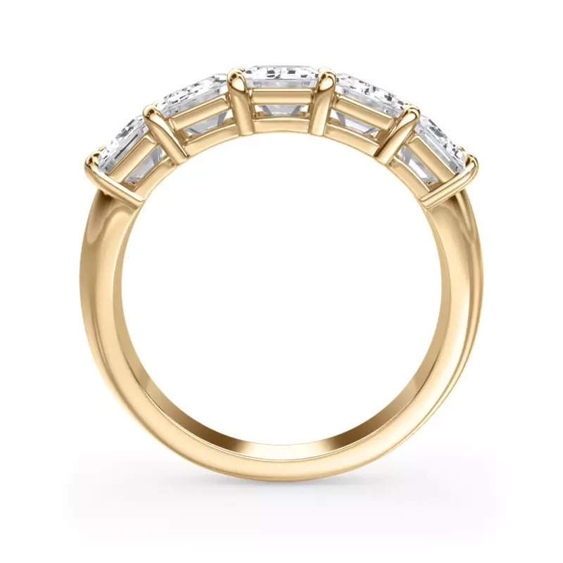 18K Yellow Gold Emerald Cut Diamond 5 Stone Ring (3.50 ct. tw.)