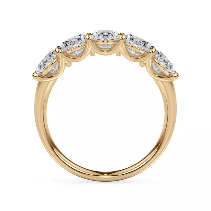 14K Yellow Gold Oval Cut Lab Diamond 5 Stone Ring (3.00 ct. tw.)