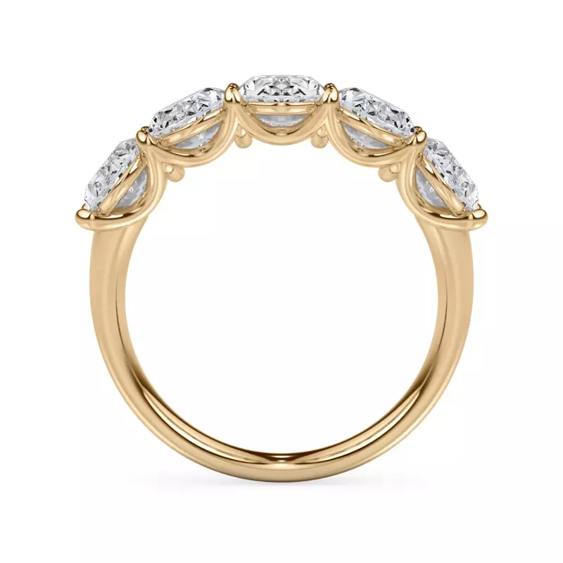 14K Yellow Gold Oval Cut Diamond 5 Stone Ring (3.50 ct. tw.)