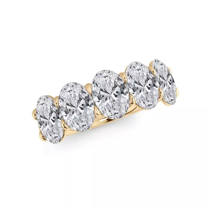 14K Yellow Gold Oval Cut Diamond 5 Stone Ring (3.50 ct. tw.)
