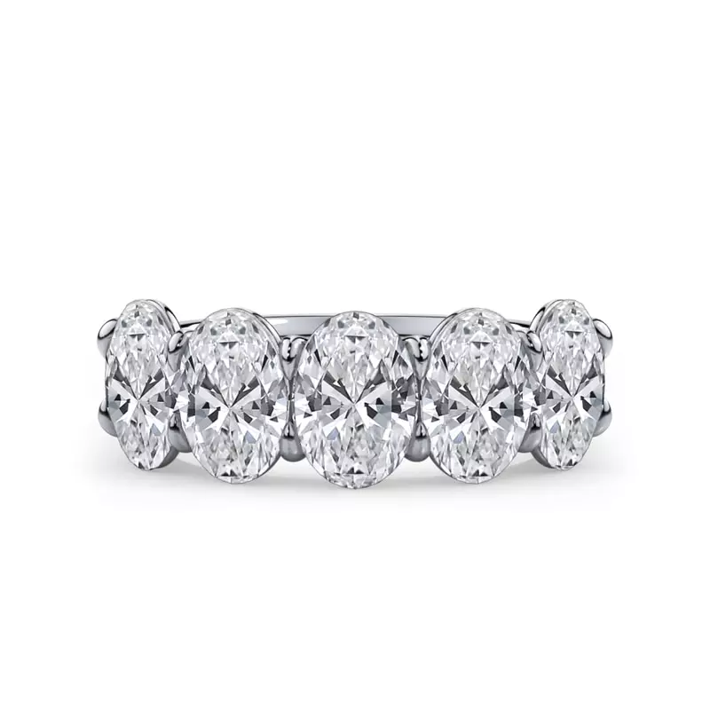 Platinum Oval Cut Diamond 5 Stone Ring (3.50 ct. tw.)