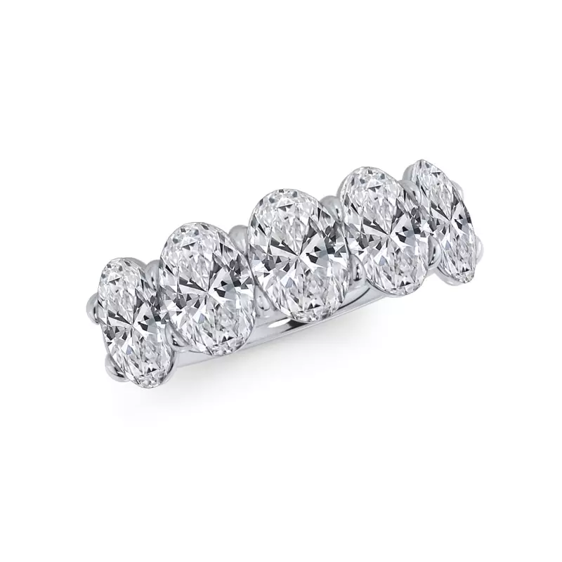Platinum Oval Cut Diamond 5 Stone Ring (3.50 ct. tw.)