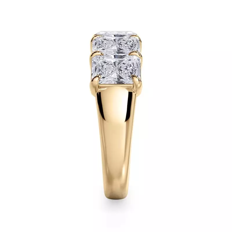 14K Yellow Gold Radiant Cut Diamond 5 Stone Ring (3.50 ct. tw.)