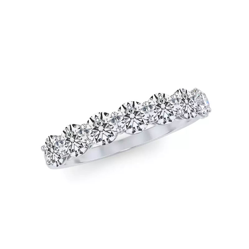 Platinum Classic Seven-Stone Round Lab Diamond Band (1.00ct. tw.)