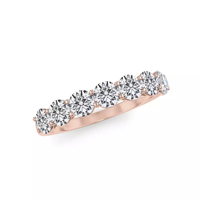 18K Rose Gold Classic Seven-Stone Round Diamond Band (1.00ct. tw.)