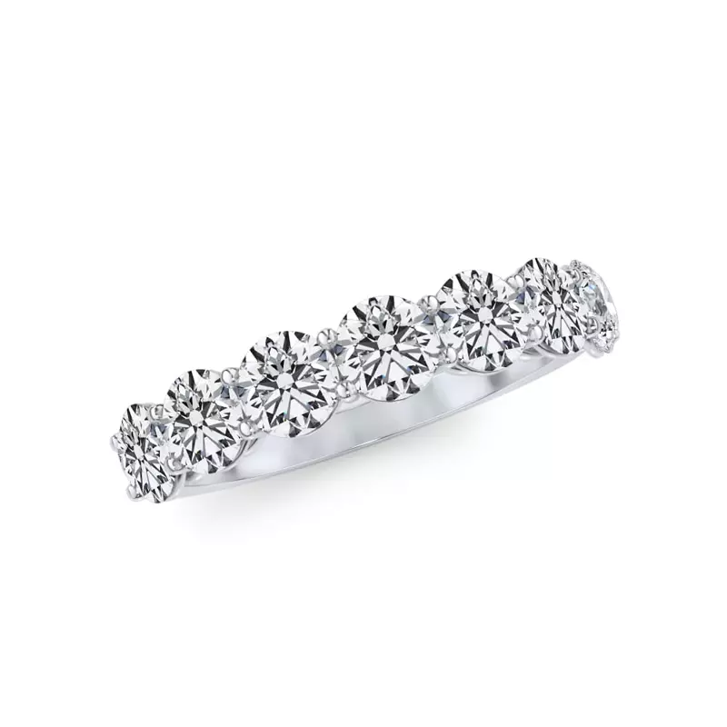 14K White Gold Classic Seven-Stone Round Diamond Band (1.40ct. tw.)