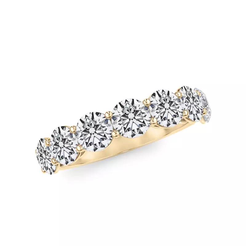 14K Yellow Gold Classic Seven-Stone Round Lab Diamond Band (2.10ct. tw.)