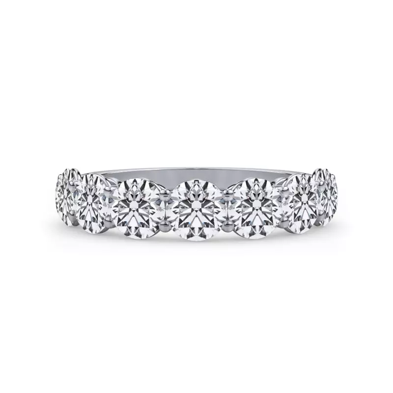 18K White Gold Classic Seven-Stone Round Lab Diamond Band (2.10ct. tw.)