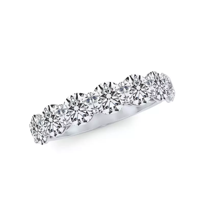 18K White Gold Classic Seven-Stone Round Lab Diamond Band (2.10ct. tw.)