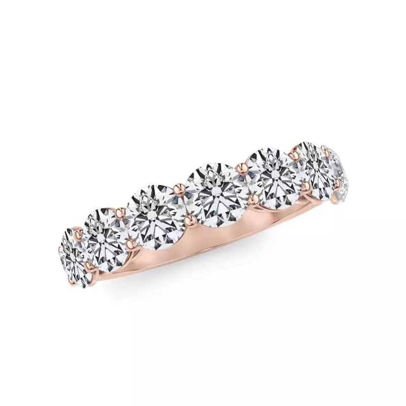 18K Rose Gold Classic Seven-Stone Round Diamond Band (2.10ct. tw.)