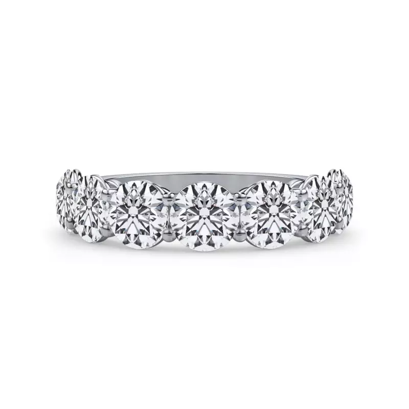 14K White Gold Classic Seven-Stone Round Lab Diamond Band (3.50ct. tw.)