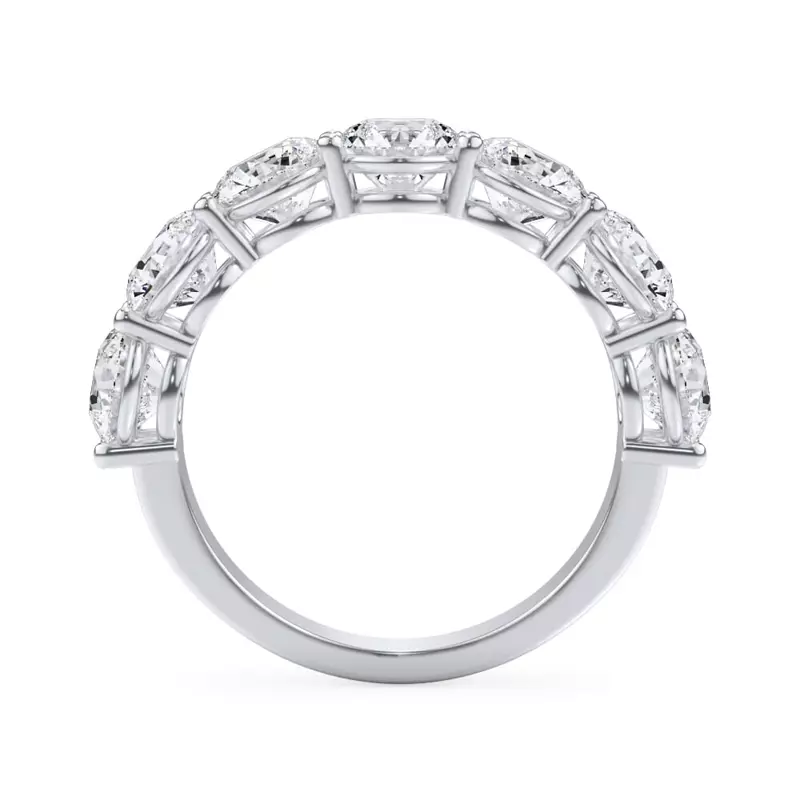 14K White Gold Classic Seven-Stone Round Lab Diamond Band (3.50ct. tw.)